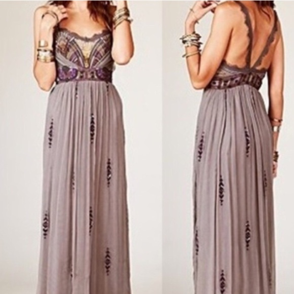 Free People Dresses & Skirts - Free People Artemis Stormy Grey Maxi Dress 6